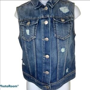Greywire distressed denim vest